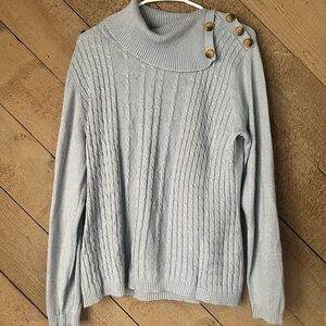 Briggs New York Cowl Neck Sweater With Silver Metallic